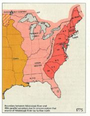 Inglaterra desde 1763 controla hasta el Misisipi, adem�s de las 13 Colonias, Espa�a desde el Misisipi.